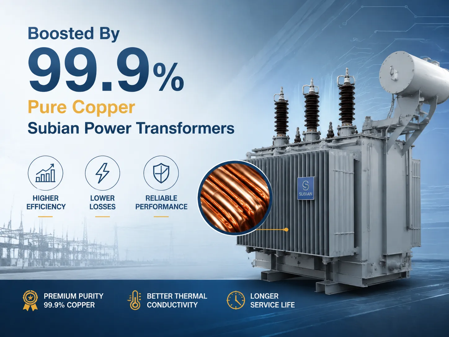 Boosted By 99 9 Pure Copper Subian Power Transformers Excel