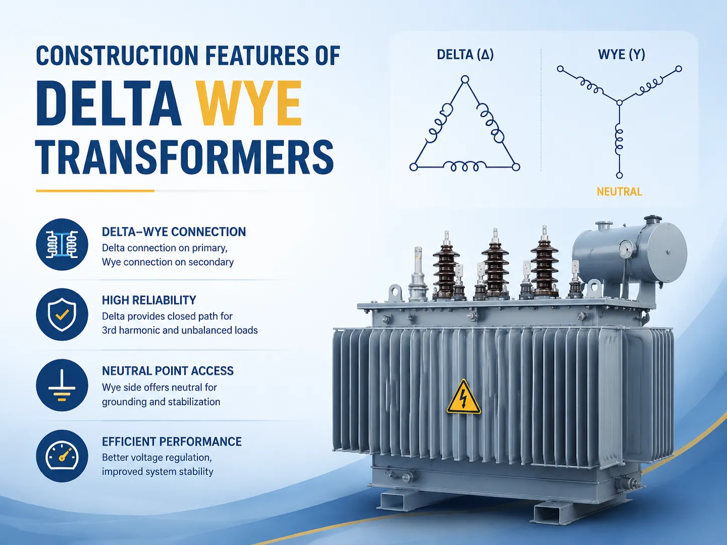 Construction Features Of Delta Wye Transformers