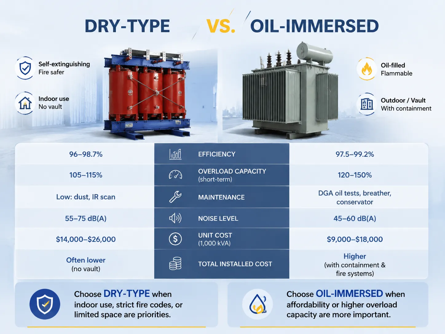 Dry-Type vs. Oil-Immersed