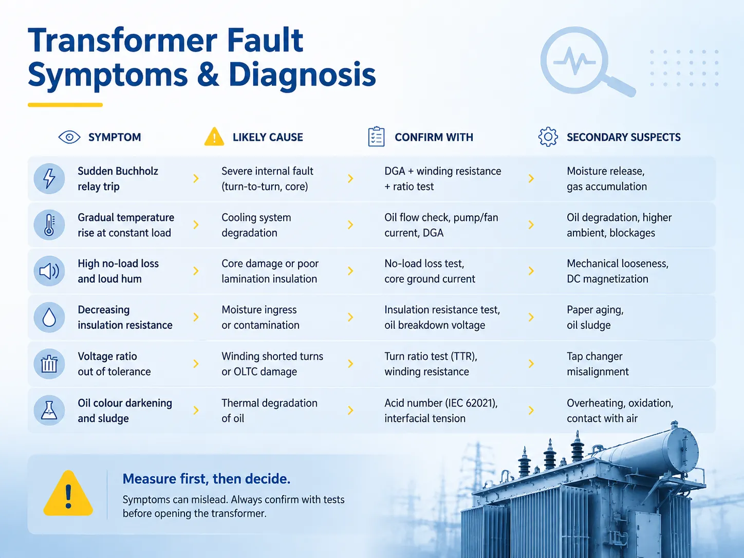Fault Symptoms vs. Likely Causes