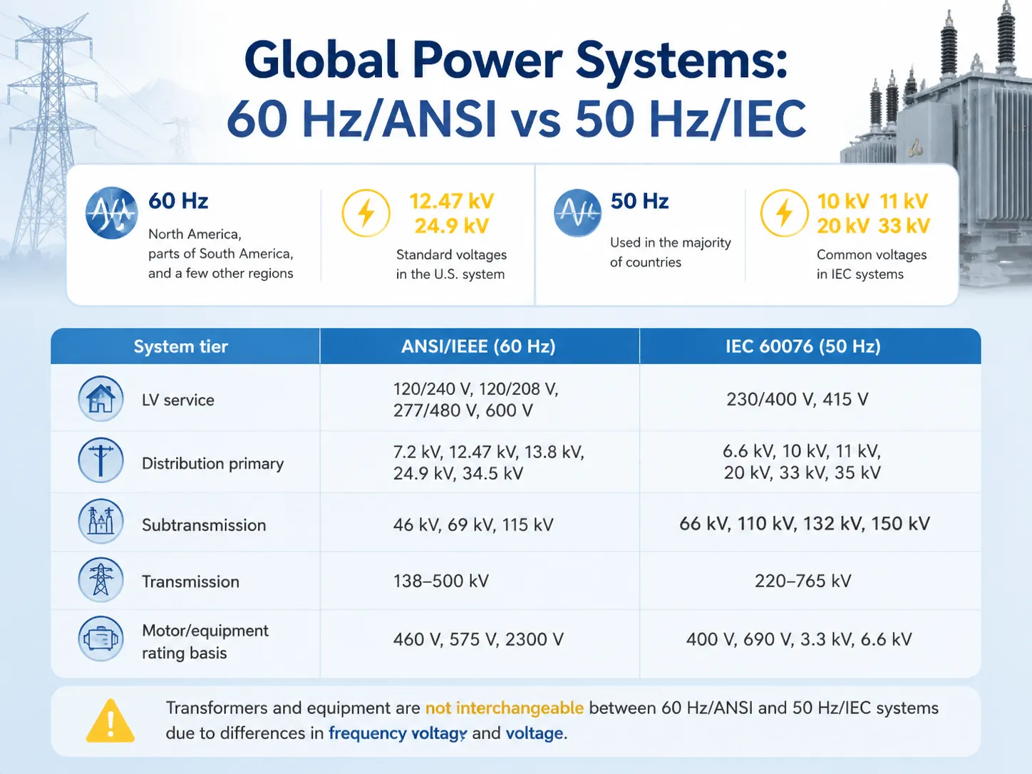 Frequency and Voltage Classes Compared