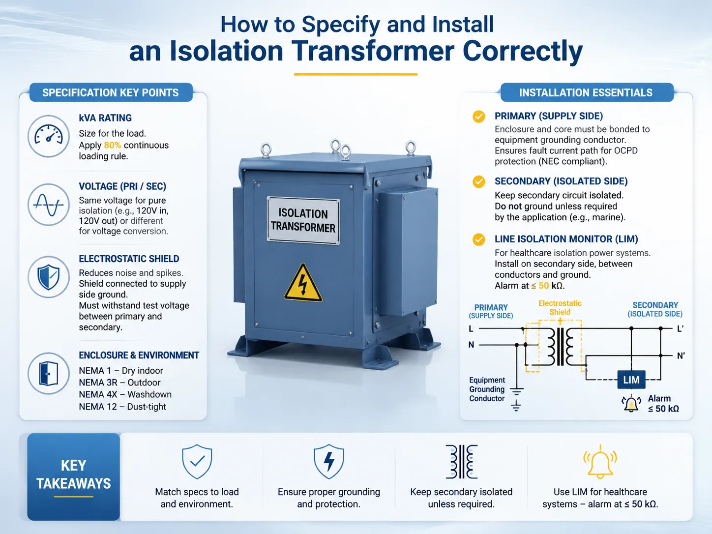 How to Specify and Install an Isolation Transformer Correctly