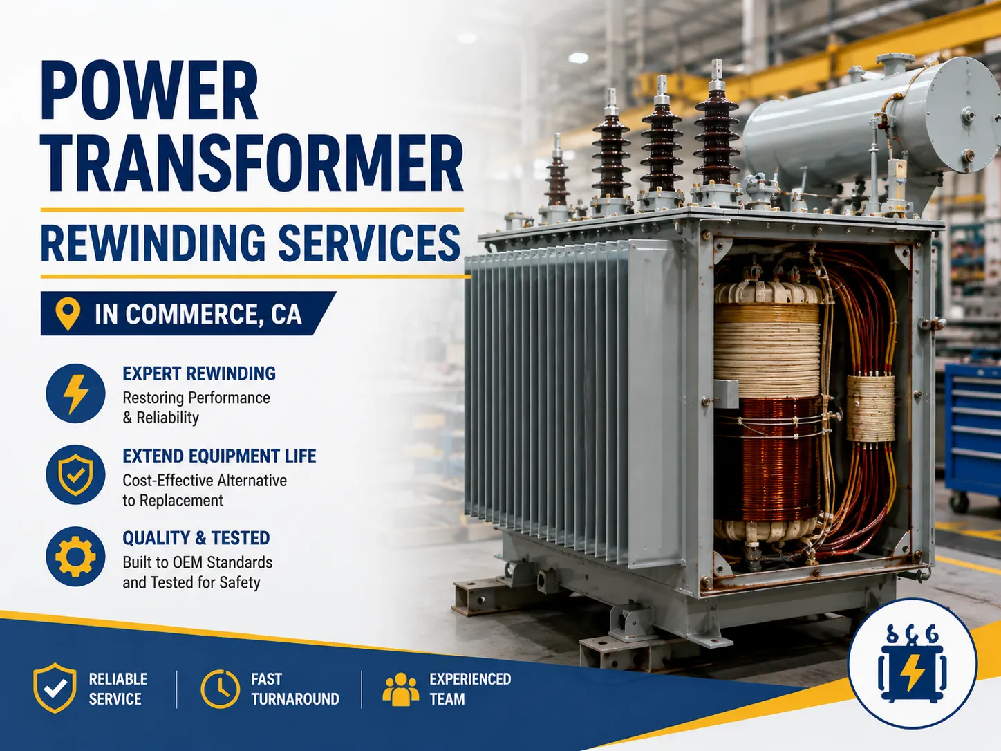 Power Transformer Rewinding Services in Commerce, CA