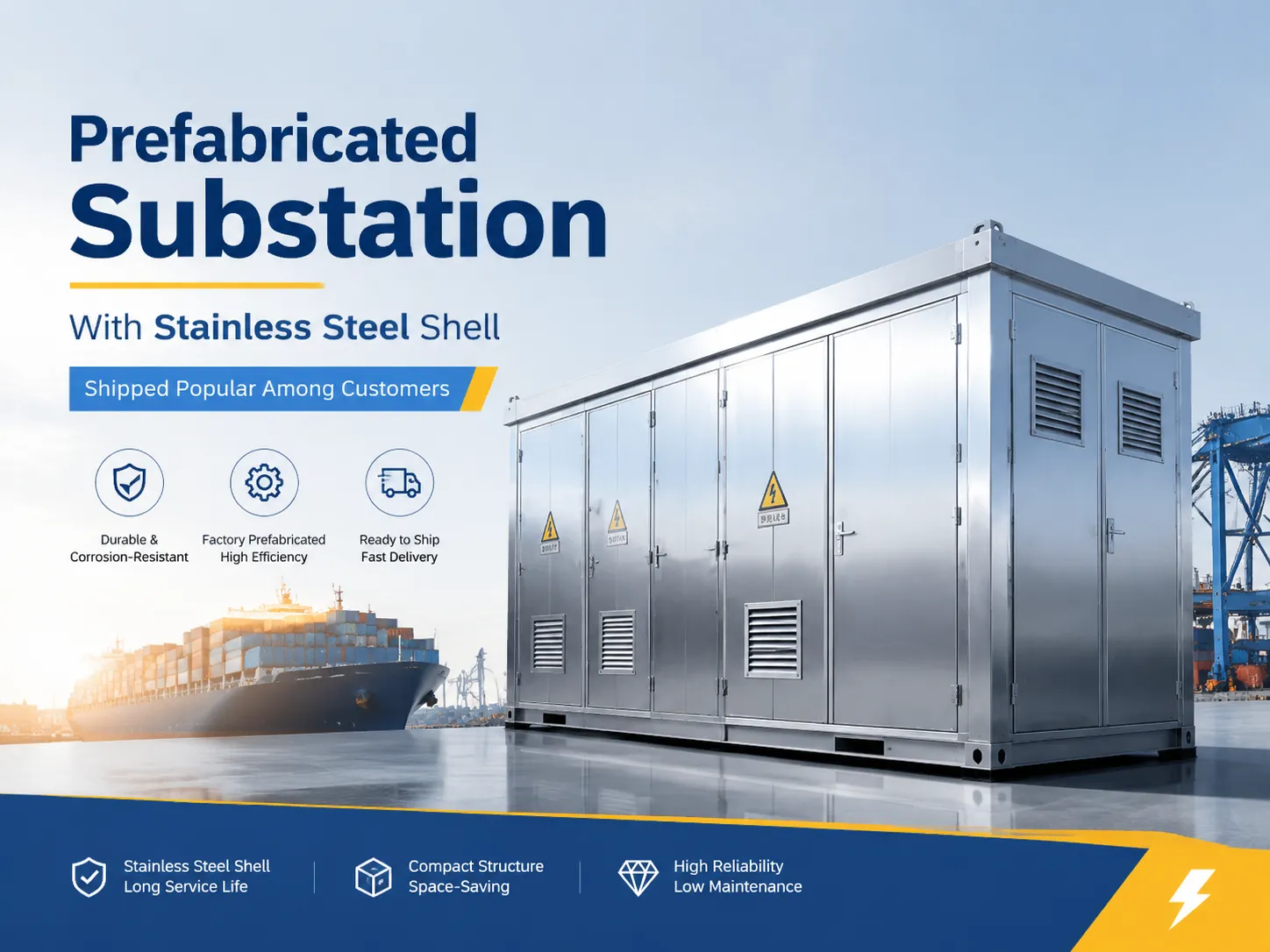 Prefabricated Substation With Stainless Steel Shell Shipped Popular Among Customers