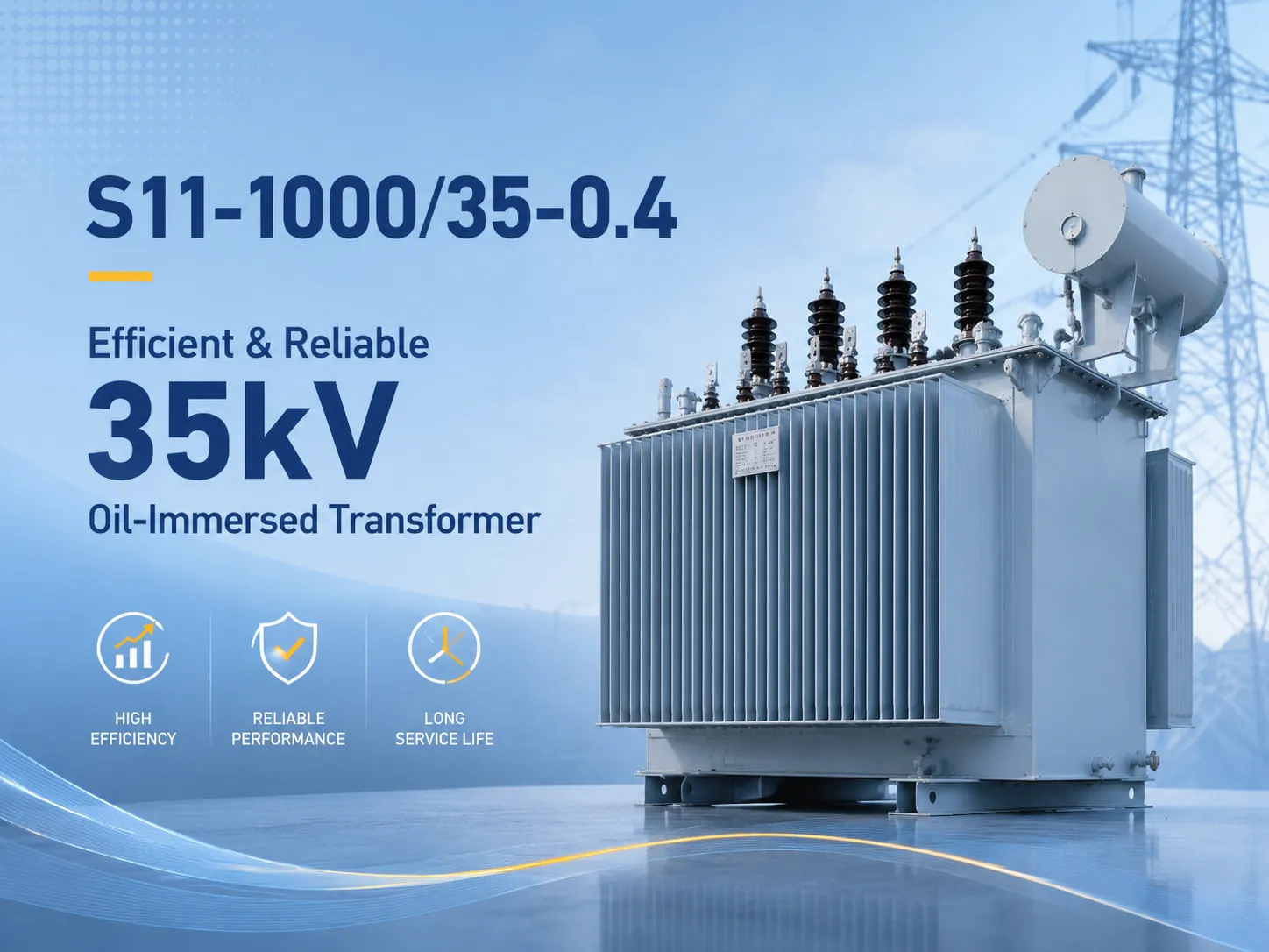S11 1000 35 0.4 Efficient Reliable 35kV Oil Immersed Transformer