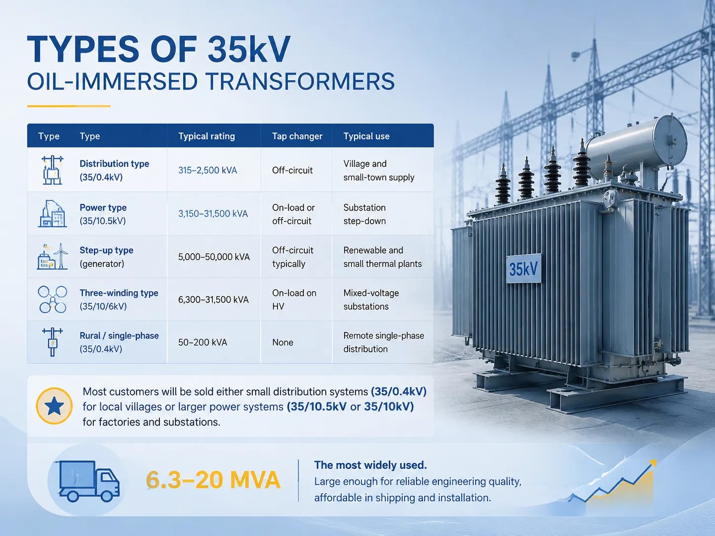 Types of 35kV Oil-Immersed Transformers