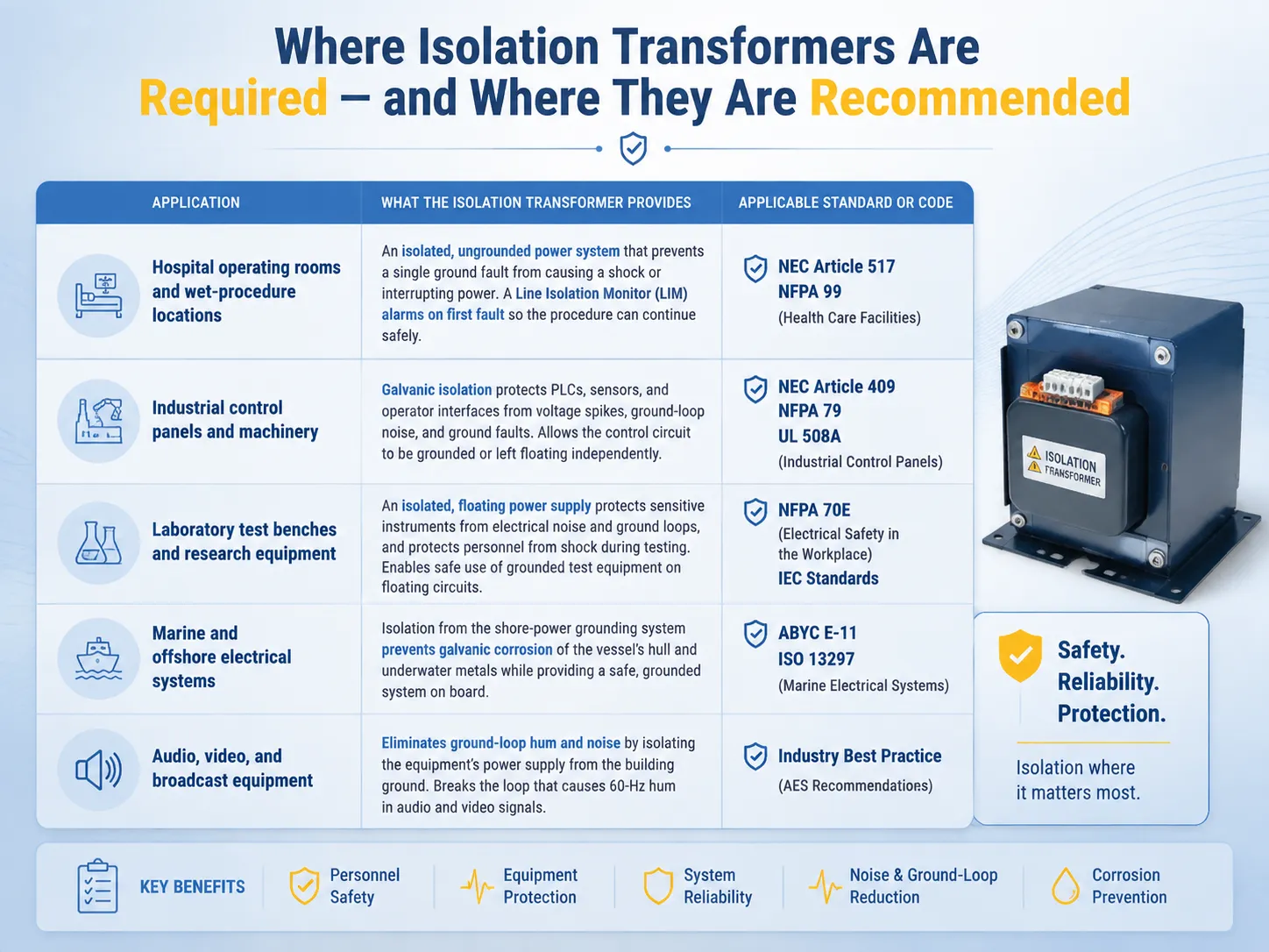 Where Isolation Transformers Are Required — and Where They Are Recommended