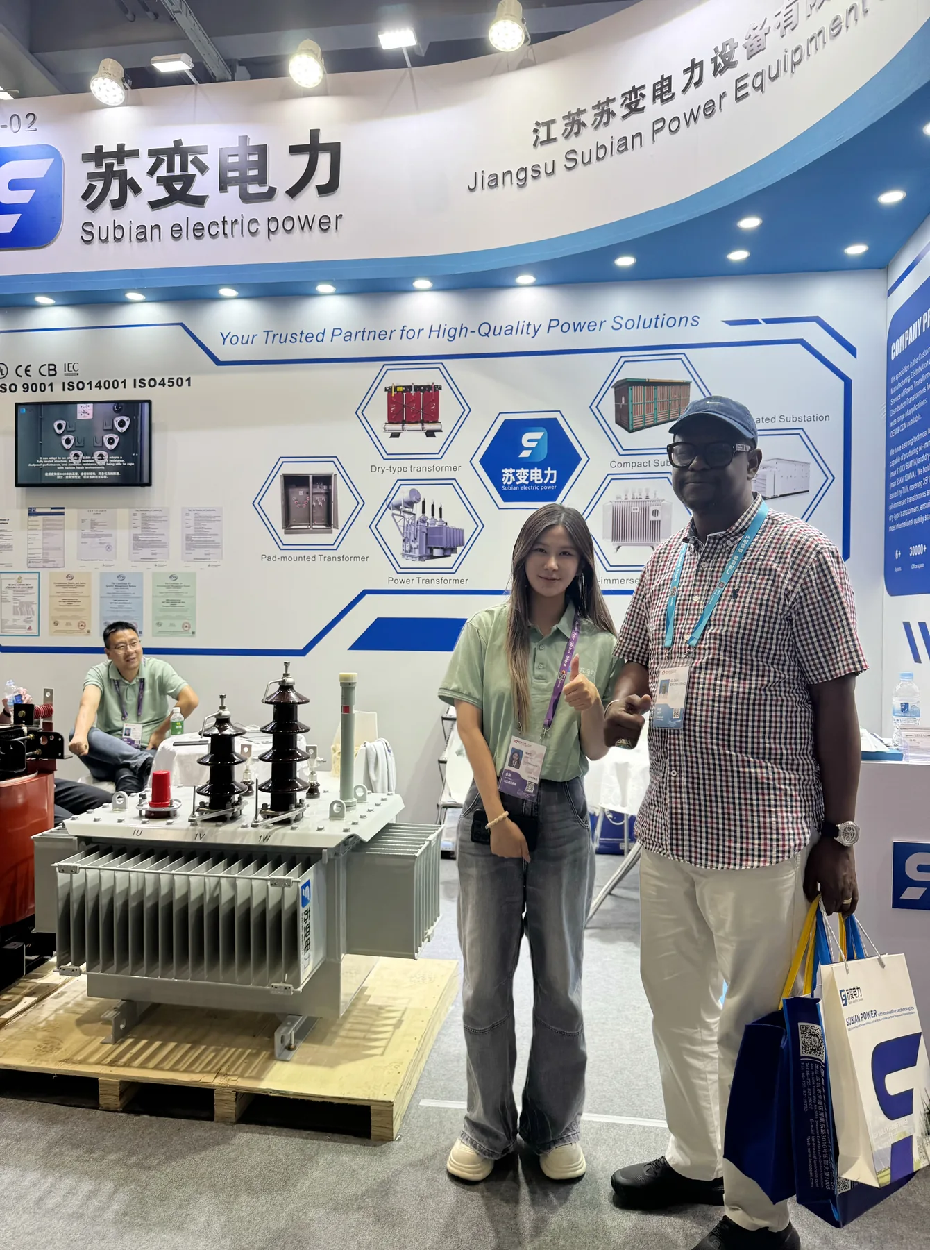Customer visiting the Subian transformer booth