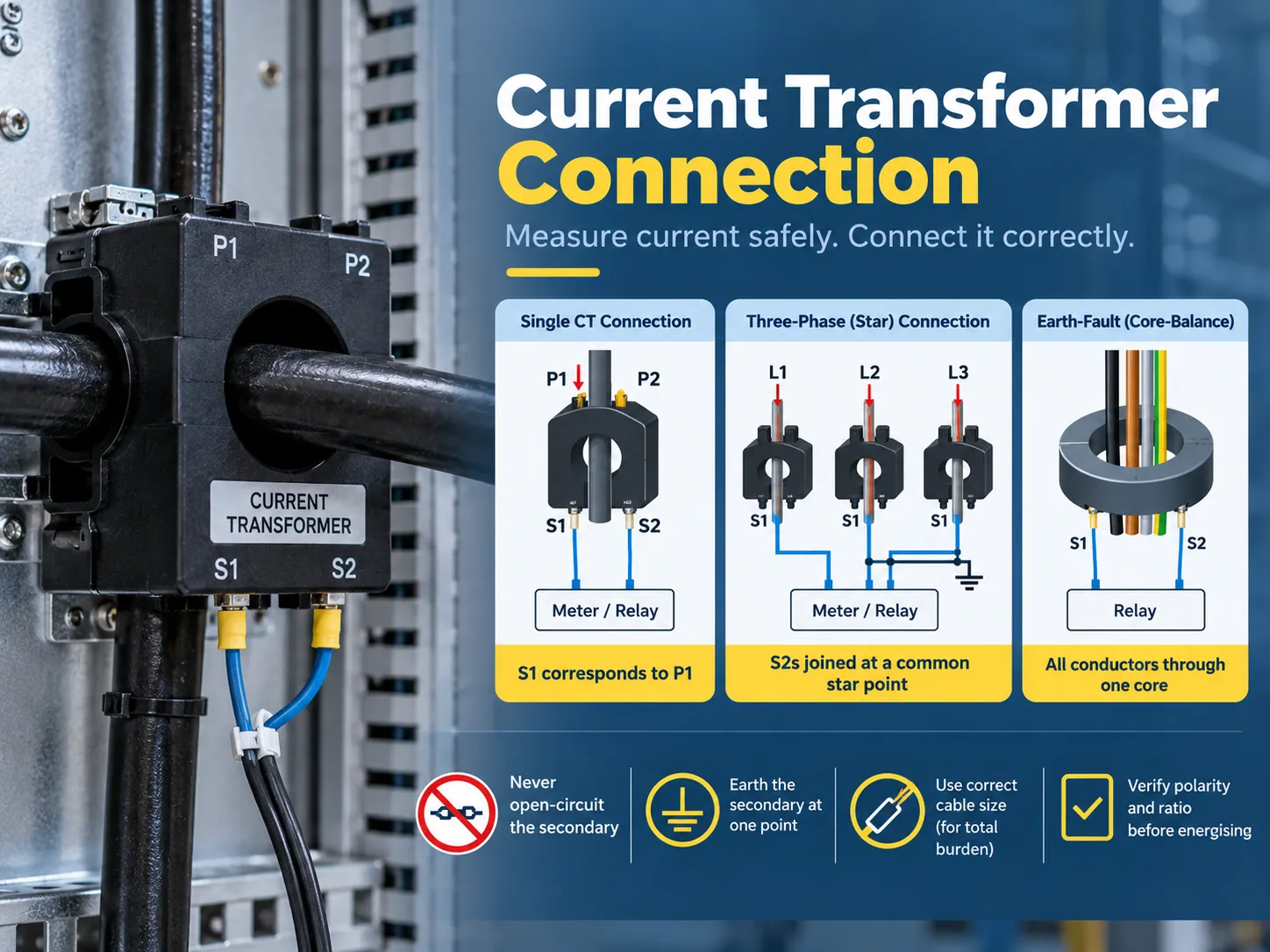 Current Transformer Connection: Wiring Diagrams