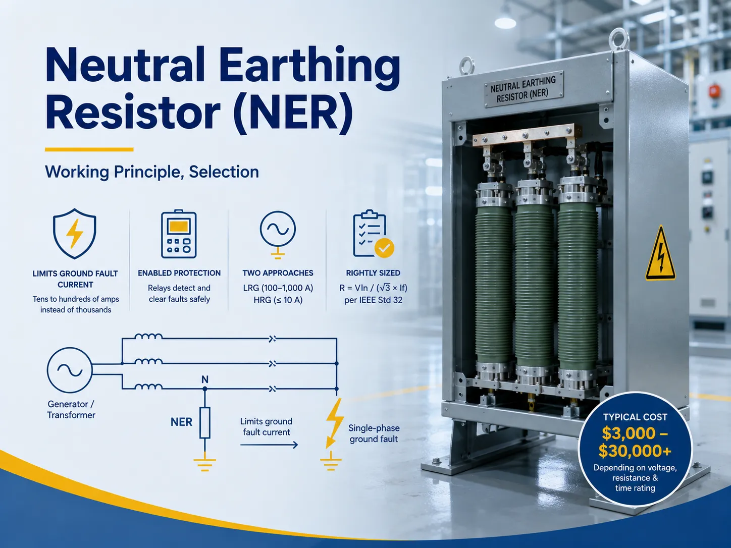 Neutral Earthing Resistor (NER): Working Principle, Selection