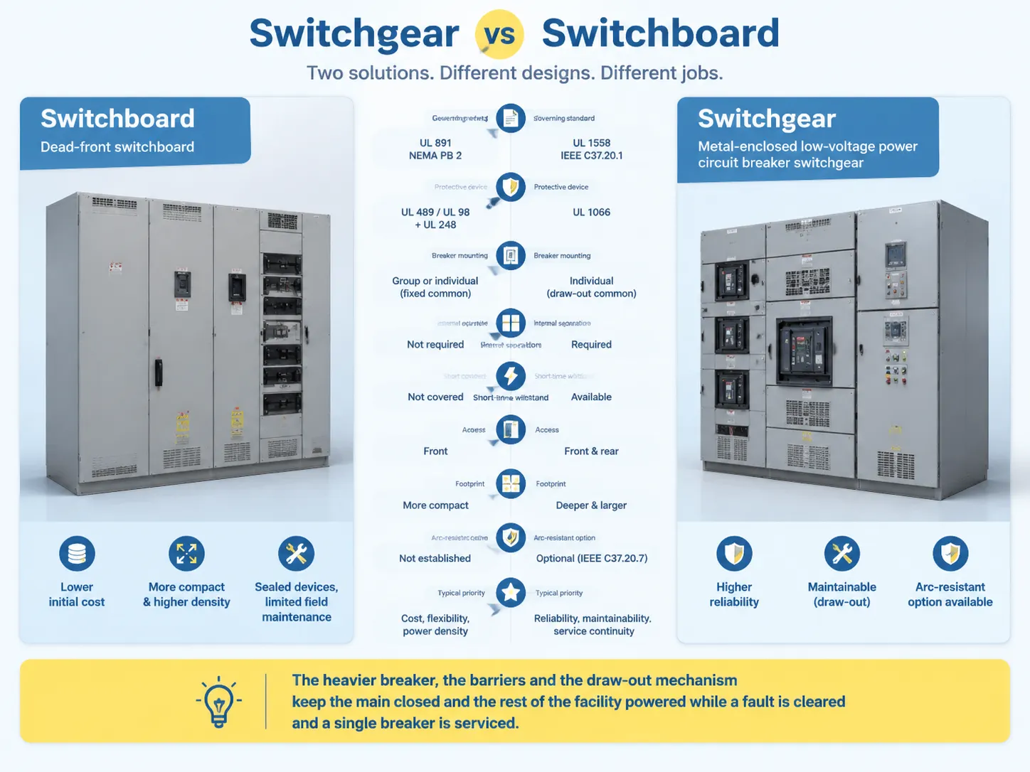 Switchgear vs Switchboard: Side-by-Side
