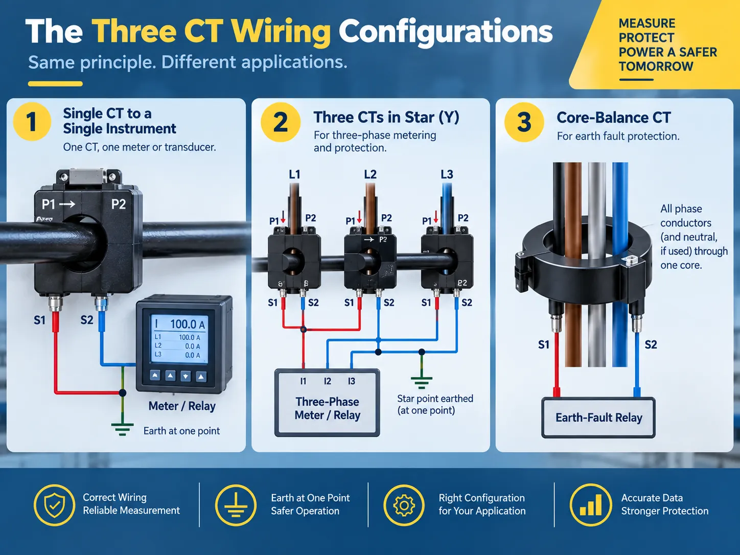 The three wiring configurations you will actually use