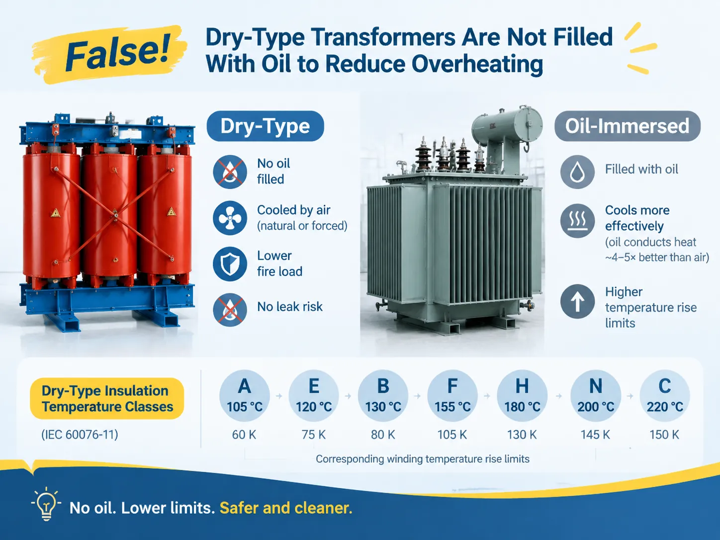 Dry-Type Transformers Are Filled With Oil to Reduce Overheating — True or False?