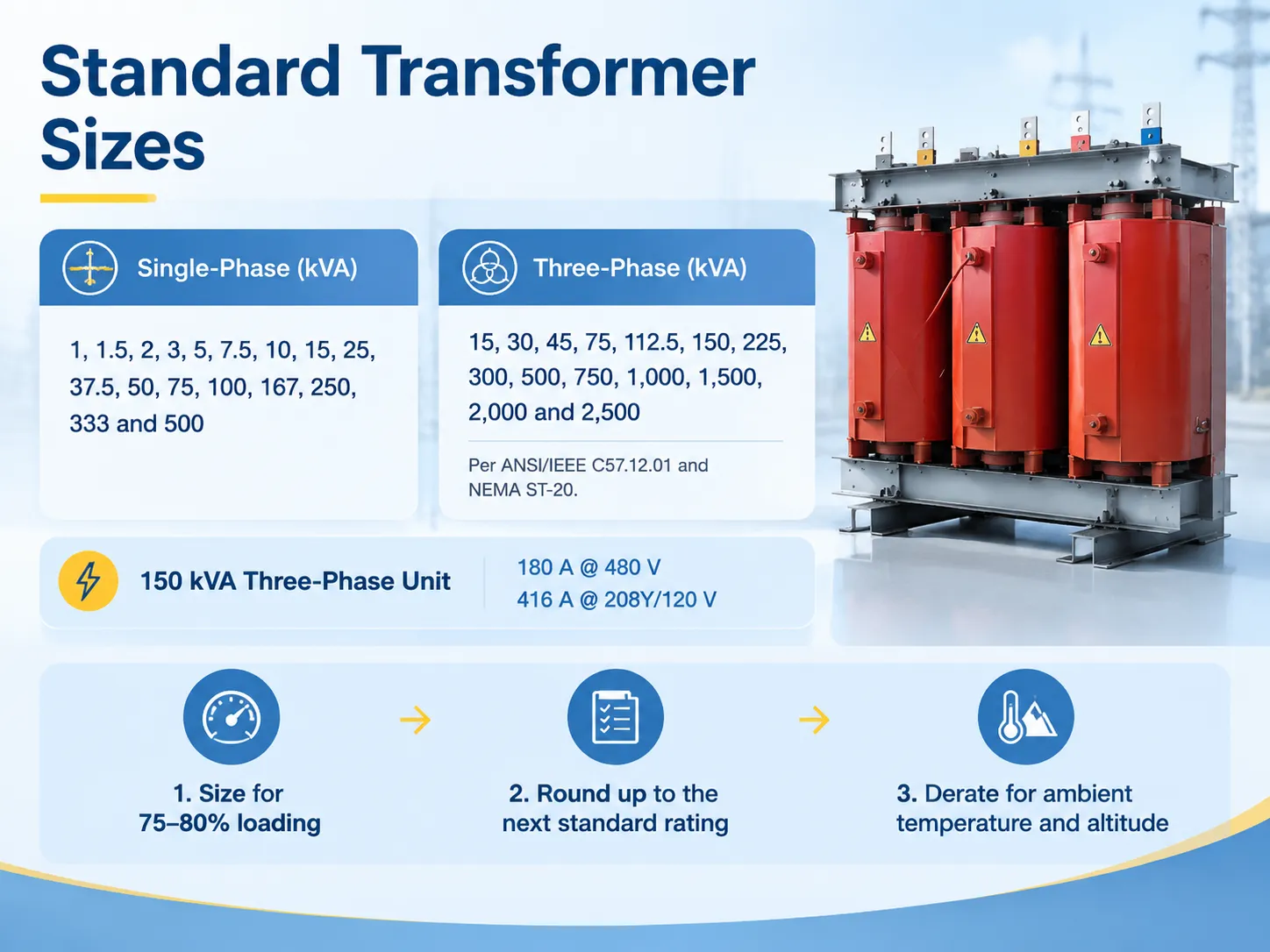 Standard Transformer Sizes